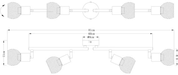 Globo 54028-4 - Spotlámpa FIASTRA 4xE14/40W/230V