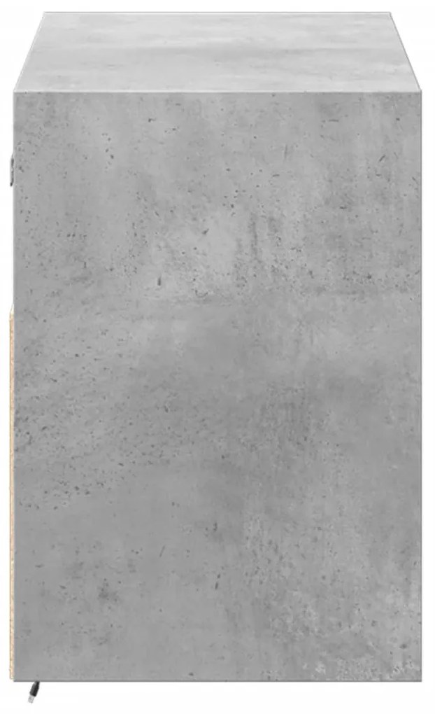 betonszürke falra szerelhető TV-szekrény LED-del 100x31x45 cm