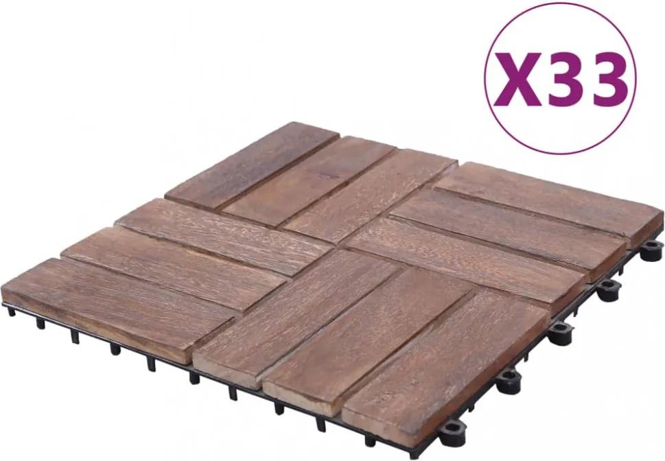 33 db tömör újrahasznosított fa padlólap 30 x 30 cm