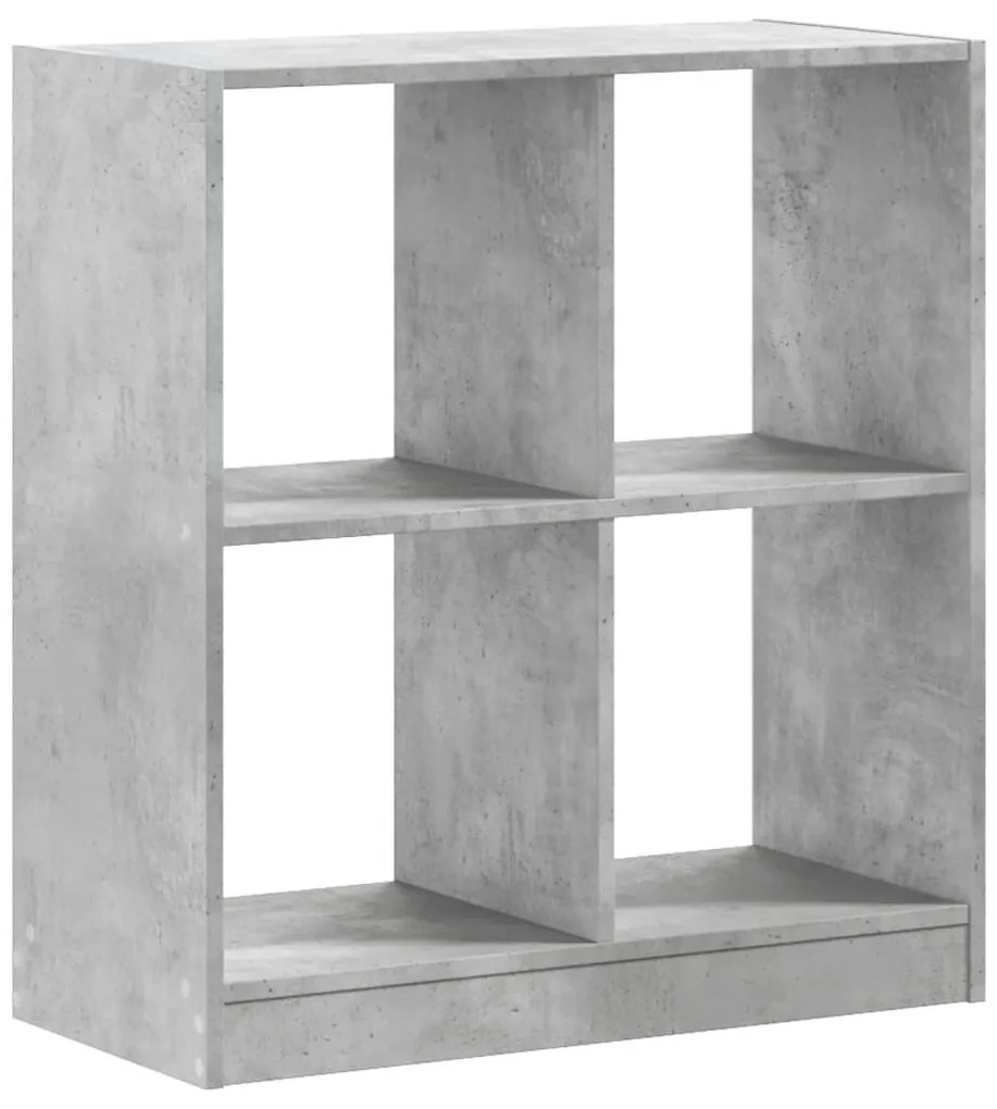 betonszürke szerelt fa könyvespolc 68,5 x 32 x 75 cm