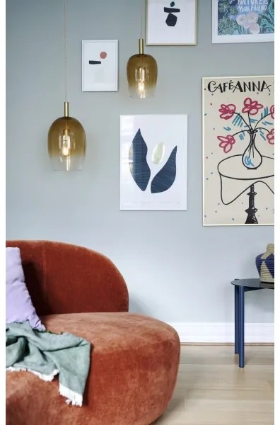 Nordlux - UMA zsinóros függeszték 1xE27/40W/230V átm. 18 cm barna/füstszínű