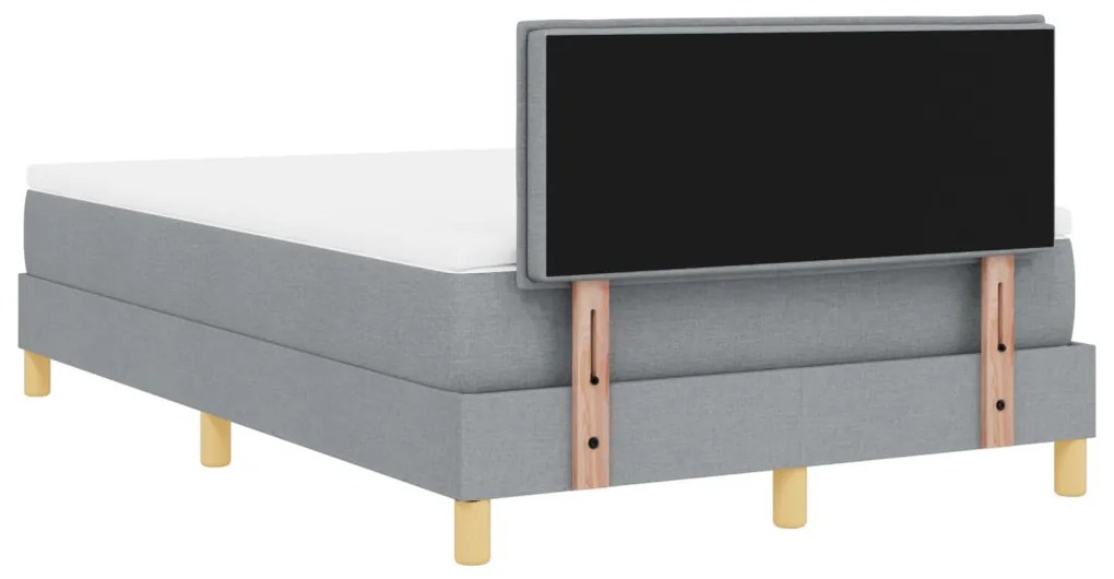 Boxspring Ágy Matraccal és LED Fénnyel, Szürke, 120x200 cm