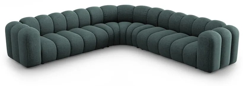 Türkiz zsenília moduláris sarokkanapé Lupine – Micadoni