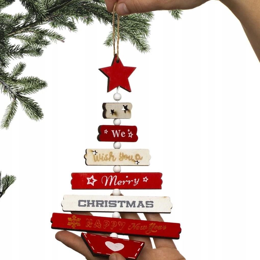 Fa Karácsonyfa medál Bomba Karácsonyi dekoráció 22 cm