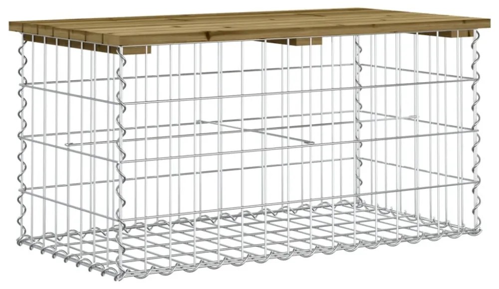 impregnált fenyőfa gabion kerti pad 83 x 44 x 42 cm