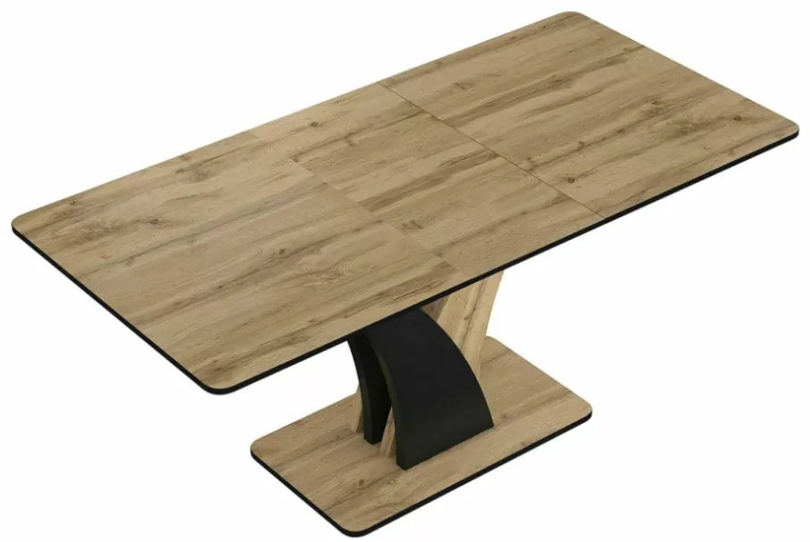 Vento bővíthető étkezőasztal tölgy/fekete 120-160 cm