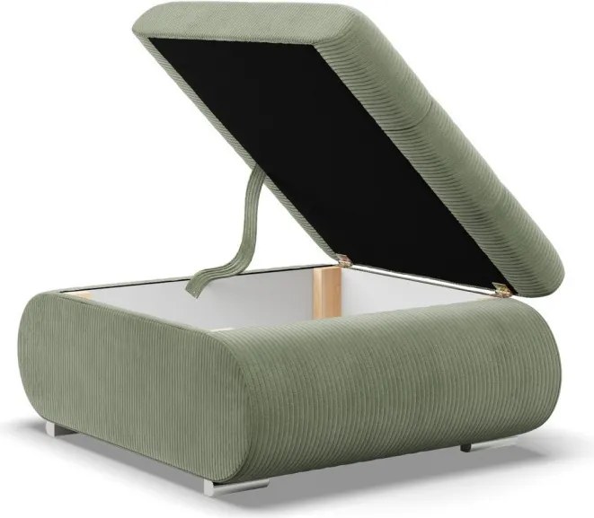 Tokio puff, kordbársony, zöld