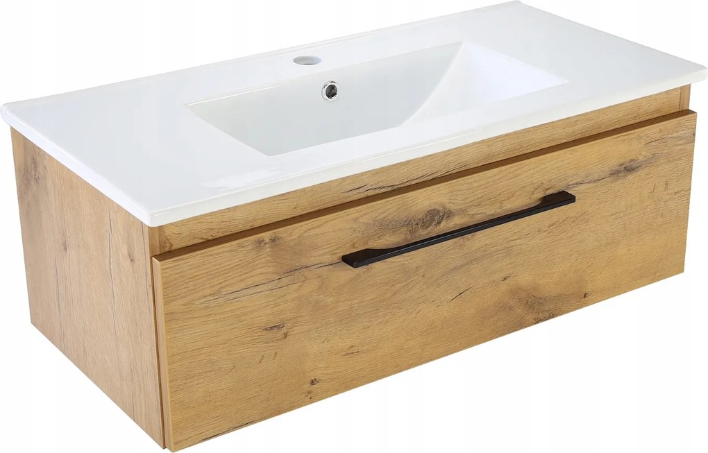 Fürdőszobai Mosdószekrény Függő Keskeny Fiók Tölgy Loft kicsi 80 x 40