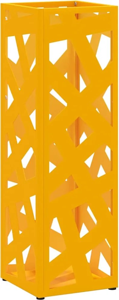 vidaXL Napernyő Állvány tárolóval Mustár 15,5 x 15,5 x 49 cm Fém