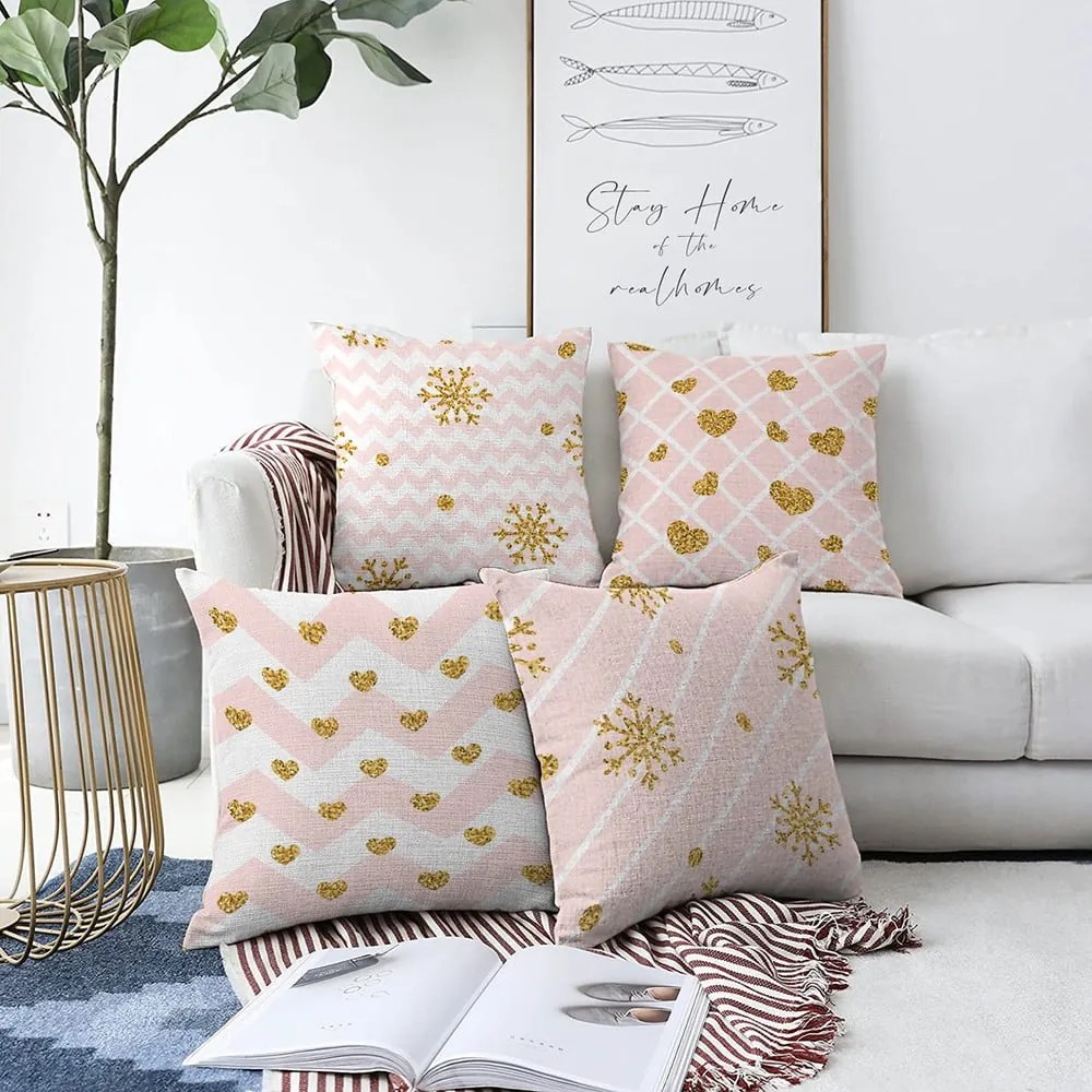 Karácsonyi mintás textil párnahuzat szett 4 db-os 43x43 cm – Mila Home