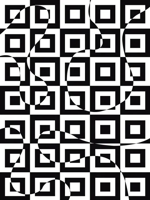 Fotótapéta Sakk geometria vinil 184x254 Fekete-fehér absztrakt +ragasztó