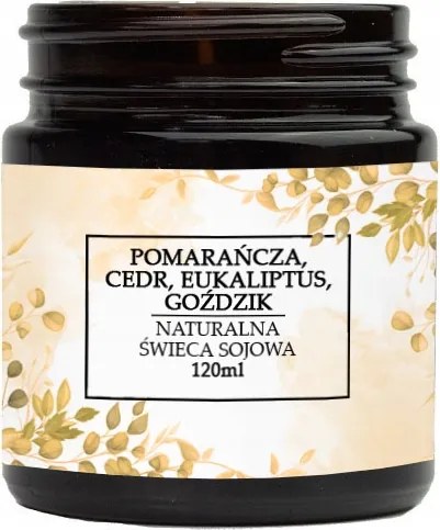 Natúr szójagyertya 120 ml cédrus narancs