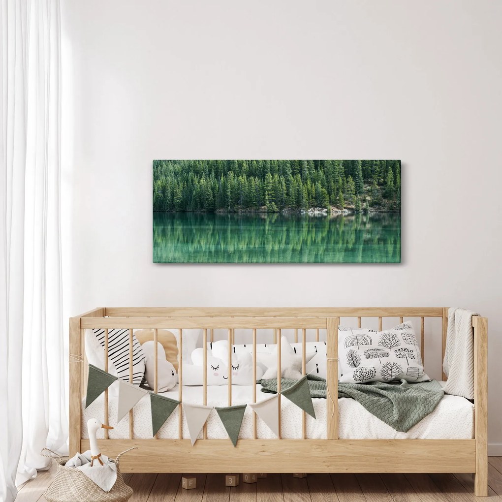 Kép - Tűlevelű a tónál (120x50 cm)