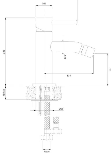 OMNIRES Y1220GLB - Bidécsap Y 14,5 cm csiszolt arany