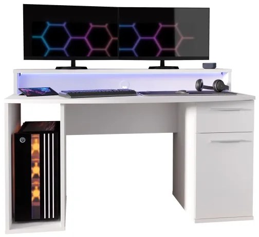 IVAR íróasztal háttérvilágítással, fehér