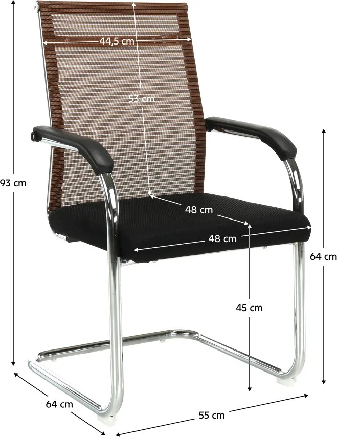 Tárgyalószék, fekete/barna, ESIN