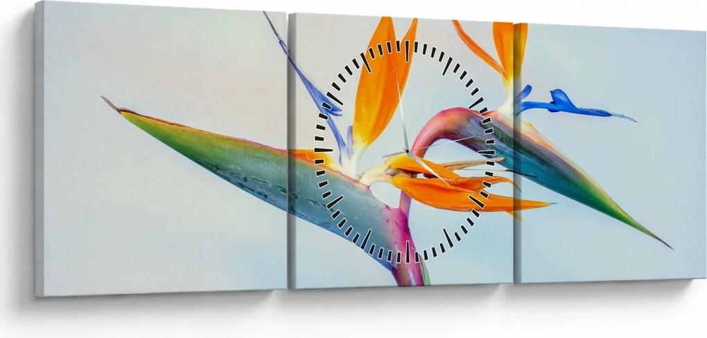 Virág képe (órával) (90x30 cm)