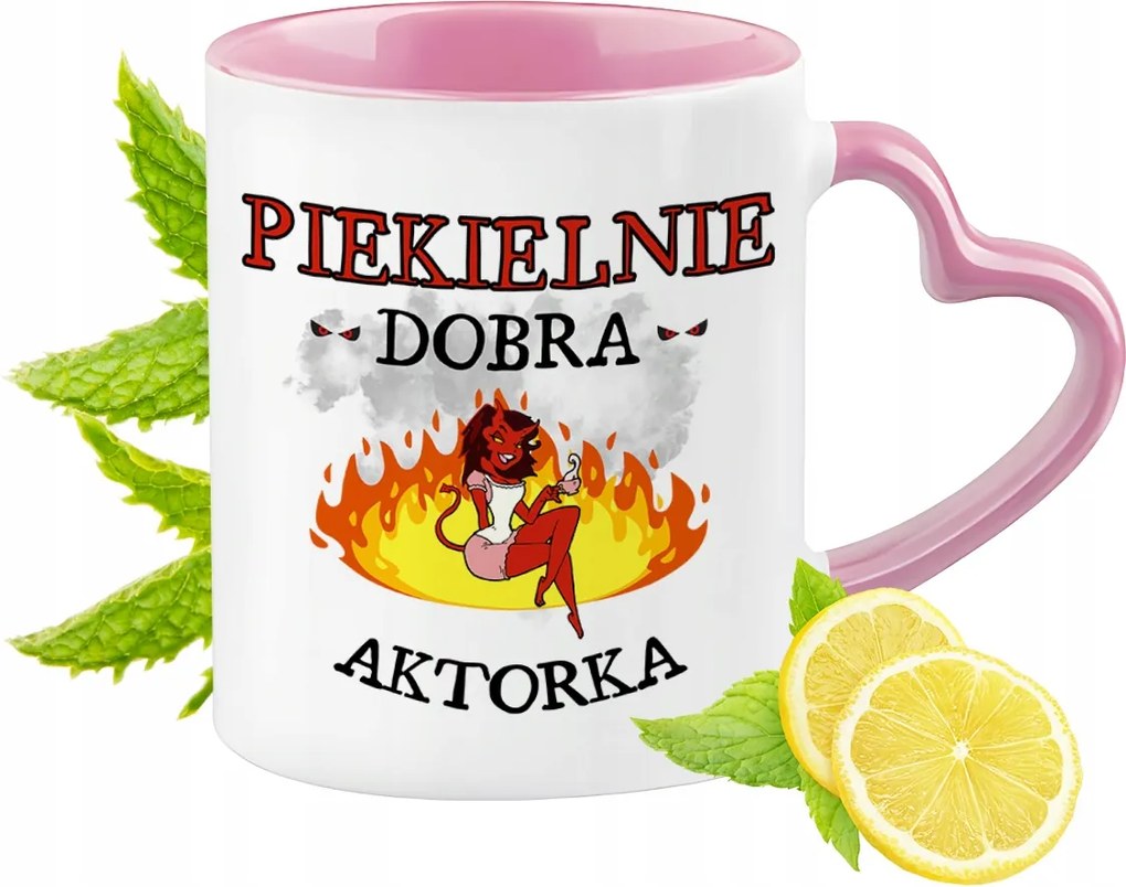 Színésznői Bögre Rózsaszín Szív Alakú Füllel Kávé Ajándék