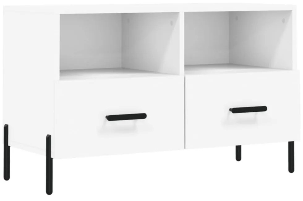 fehér szerelt fa TV-szekrény 80 x 36 x 50 cm