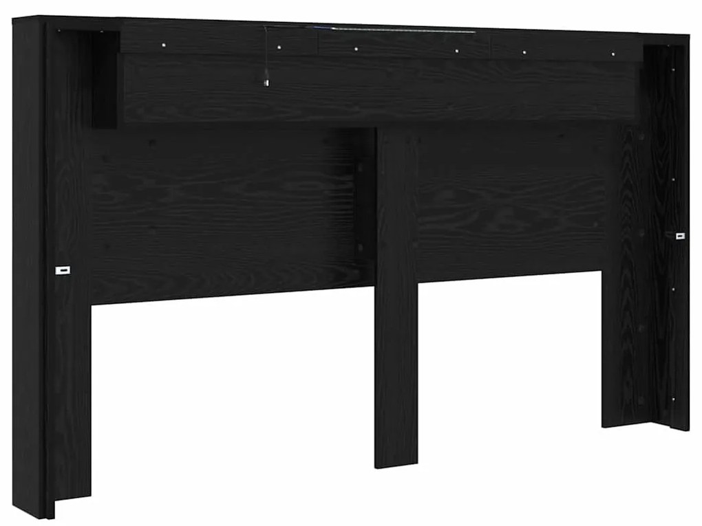 Fejtámla polcokkal Fekete tölgy 180 x 17 x 104,5 cm Faanyag