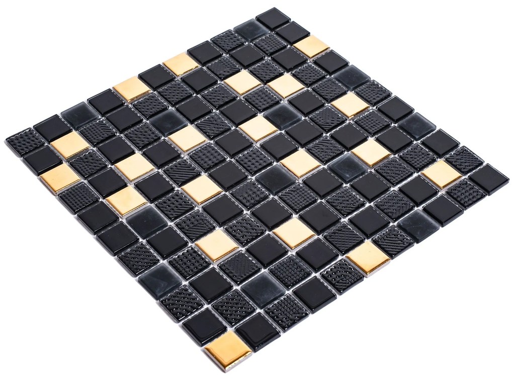 Mozaik dekorcsempe  322155 Black Gold