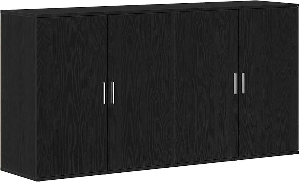 vidaXL Széf 2 pcs Fekete tölgy 79 x 38 x 80 cm Faanyag