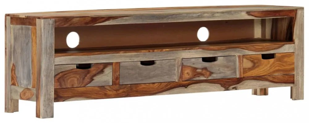 tömör akácfából TV-szekrény 130 x 30 x 40 cm