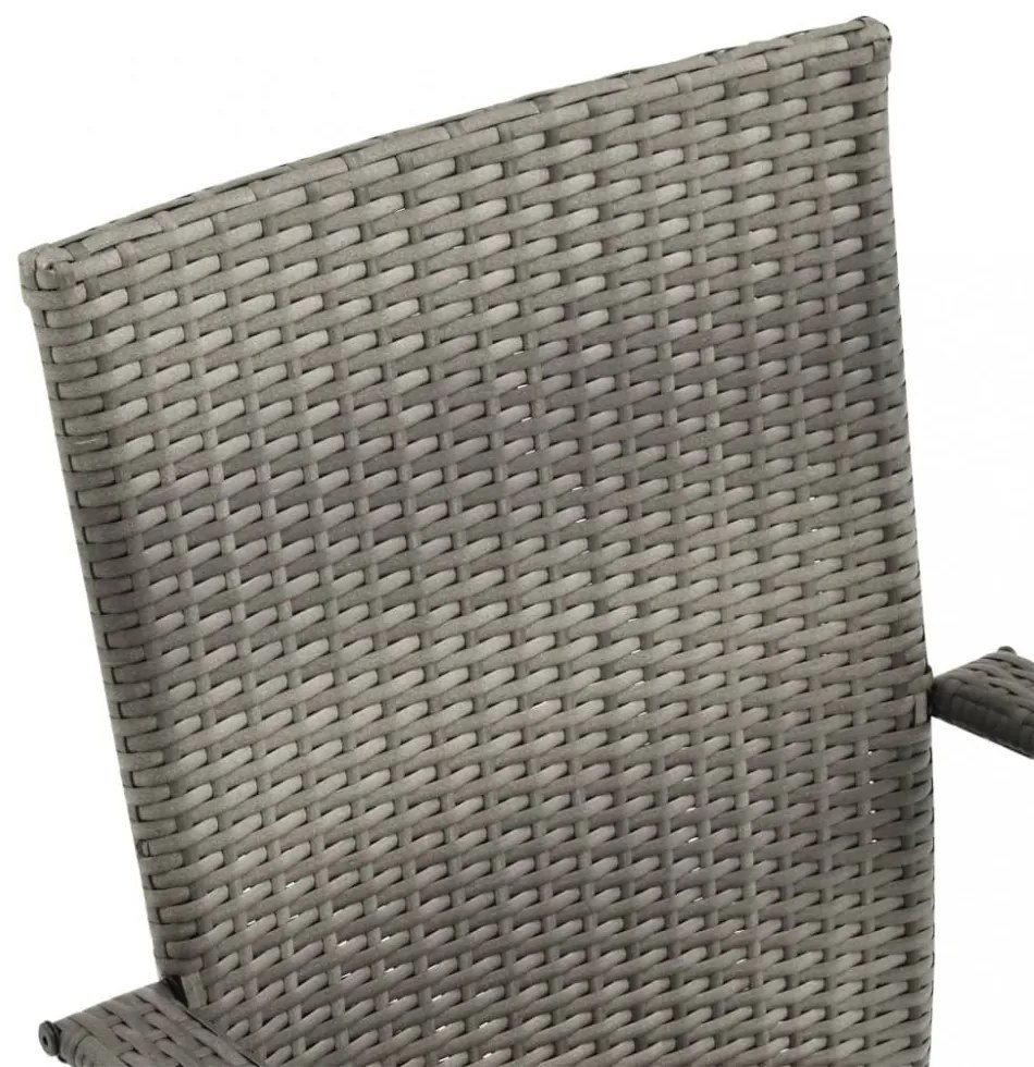 vidaXL 7 részes szürke polyrattan kerti étkezőgarnitúra