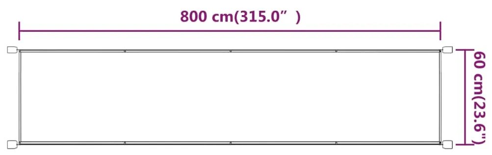 terrakotta oxford-szövet függőleges napellenző 60 x 800 cm