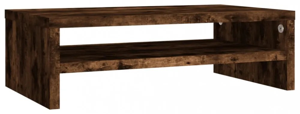 füstös tölgy színű szerelt fa monitorállvány 42 x 24 x 13 cm