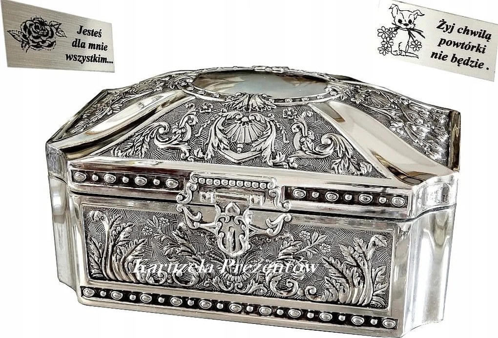 Ezüstözött Ékszerdoboz Ajándék Keresztelő Születésnap