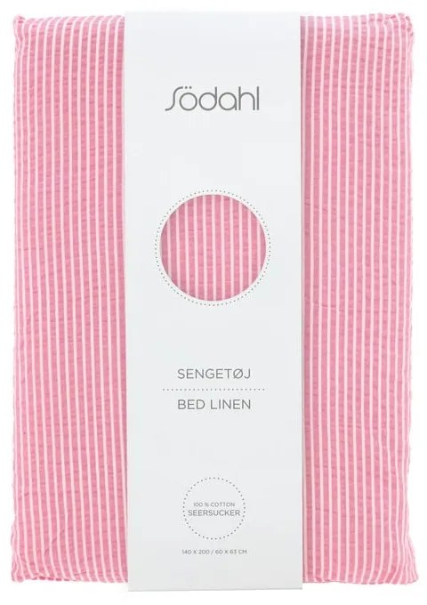 Rózsaszín egyszemélyes pamut ágyneműhuzat 140x200 cm Cheerful – Södahl