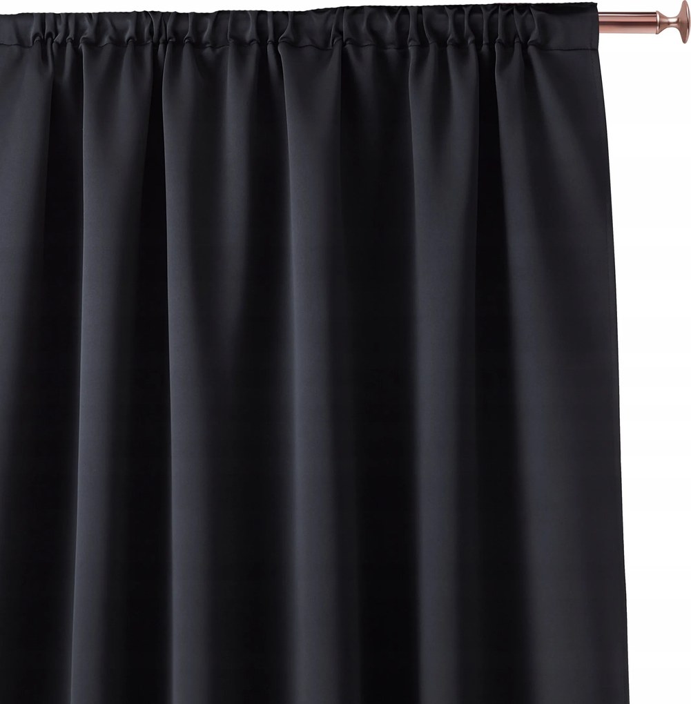 Szalagra Kész Függöny Fekete 140x250 cm Hálószoba Nappaliba Könnyű Békák