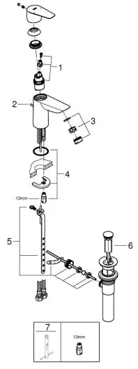GROHE 32819001 - BAUEDGE mosdócsaptelep 147 mm, fényes króm