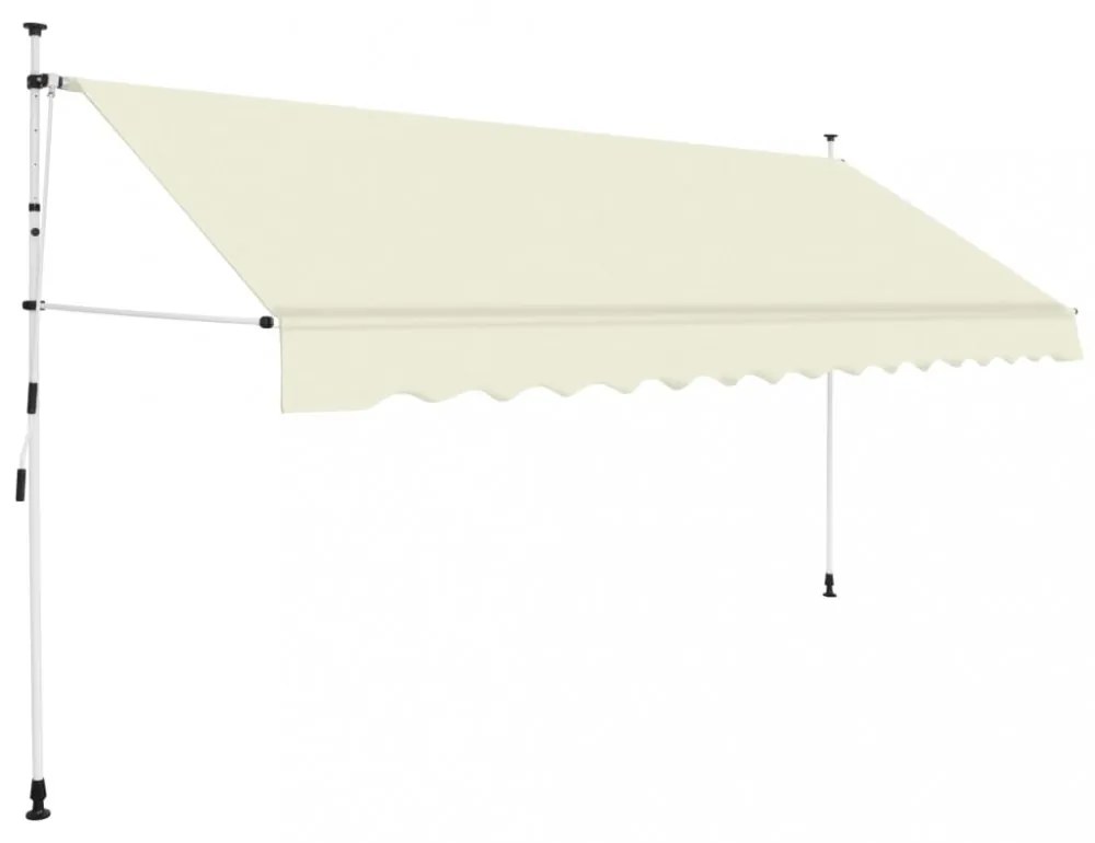kézzel feltekerhető krémszínű napellenző 350 cm