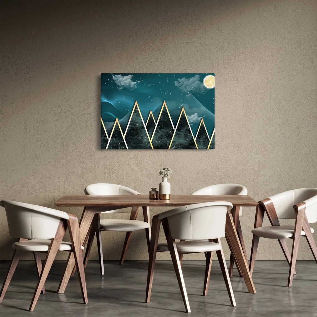 Kép - telihold az arany hegyek felett (90x60 cm)