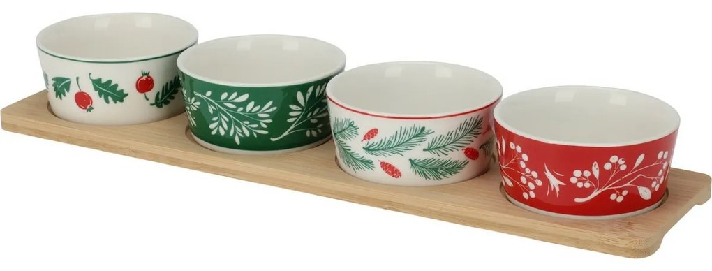 Green branches tálaló tálka készlet, 4 ks