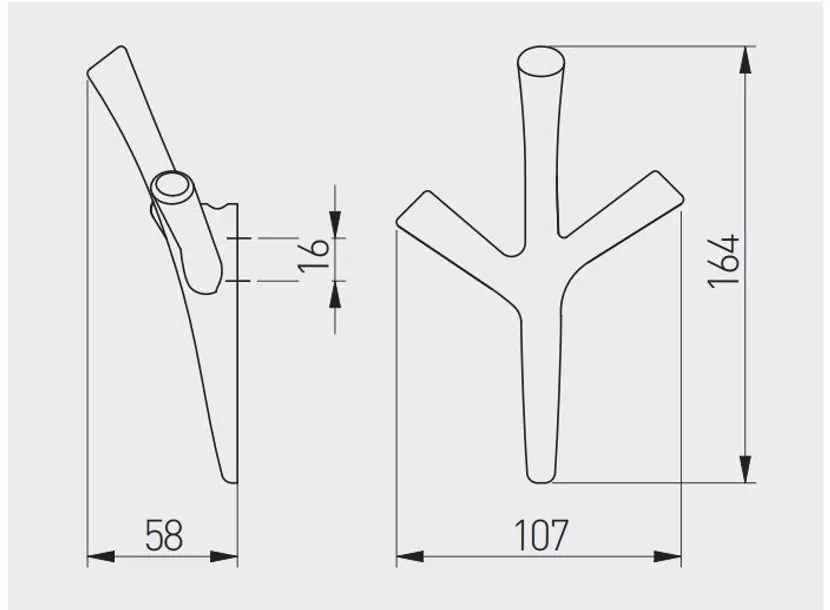 Fogas fém, Walencia, szálcsiszolt, háromágú