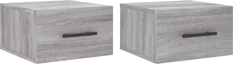 vidaXL 2 db szürke sonoma falra szerelhető éjjeliszekrény 35x35x20 cm