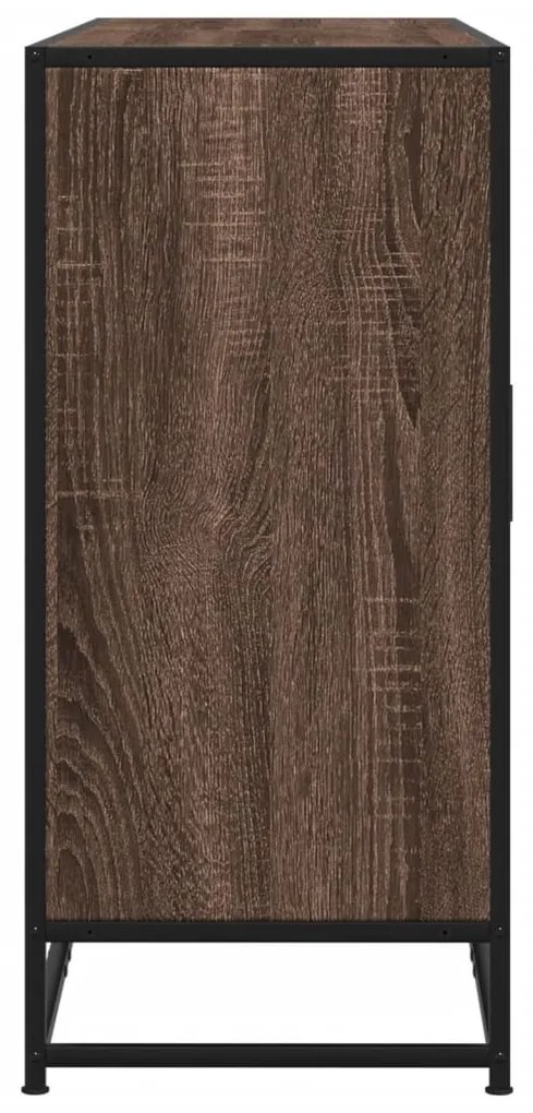 barna tölgy színű szerelt fa tálalószekrény 134 x 35 x 76 cm