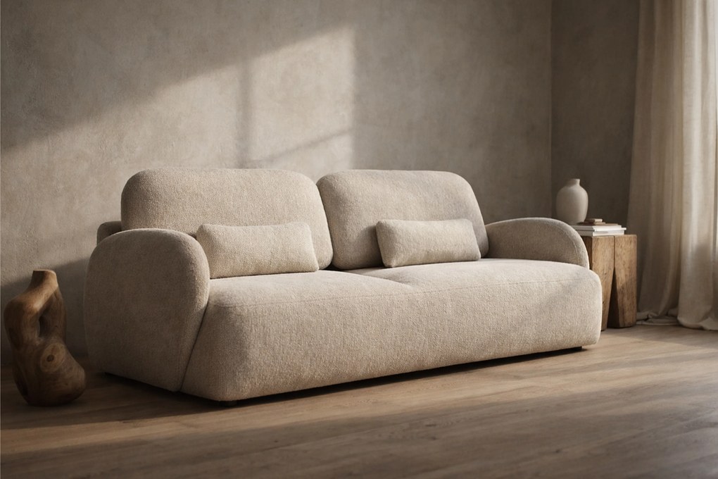 Dinel ágyazható kanapé - világos bézs chenille Vibe 06