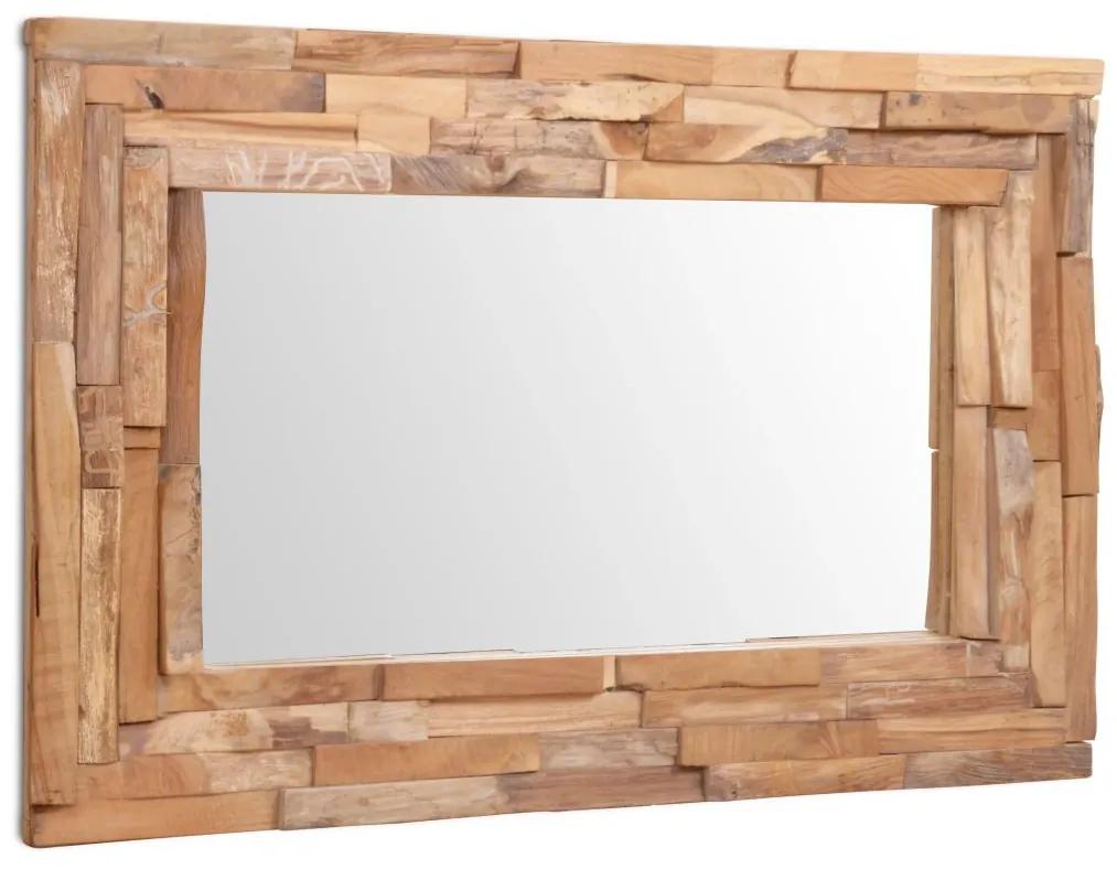 vidaXL dekoratív és téglalap-alakú tükör tíkfából 90 x 60 cm