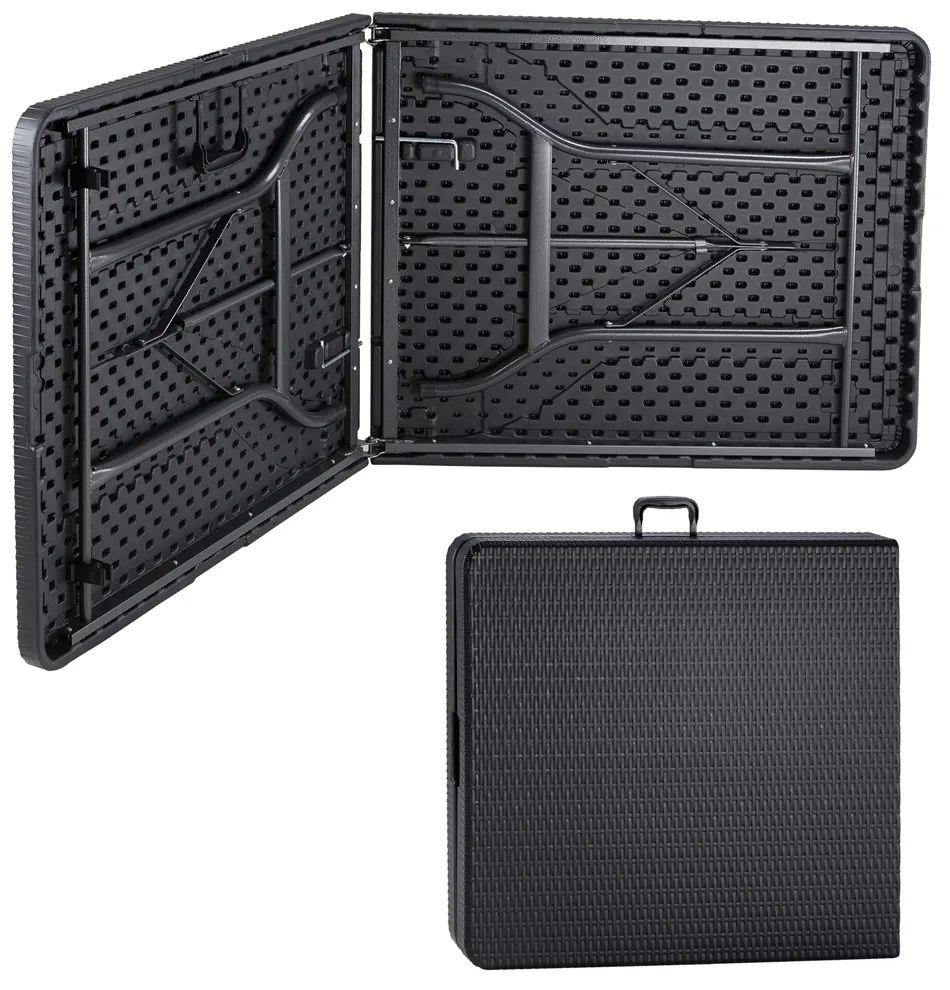 Casaria® Rattan asztal 180x75x73 cm - fekete