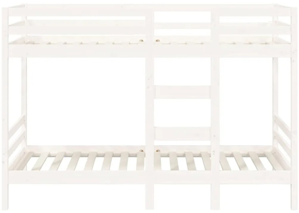 fehér tömör fenyőfa emeletes ágy 90 x 200 cm