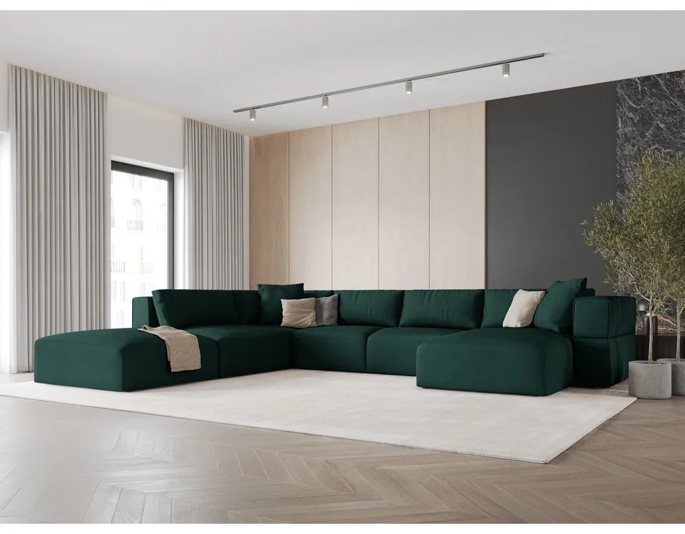 Zöld sarokkanapé (bal oldali-"U" alakú) Esther – Milo Casa