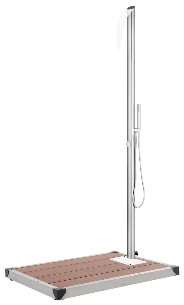 Rozsdamentes acél kerti zuhany barna aljjal 225 cm