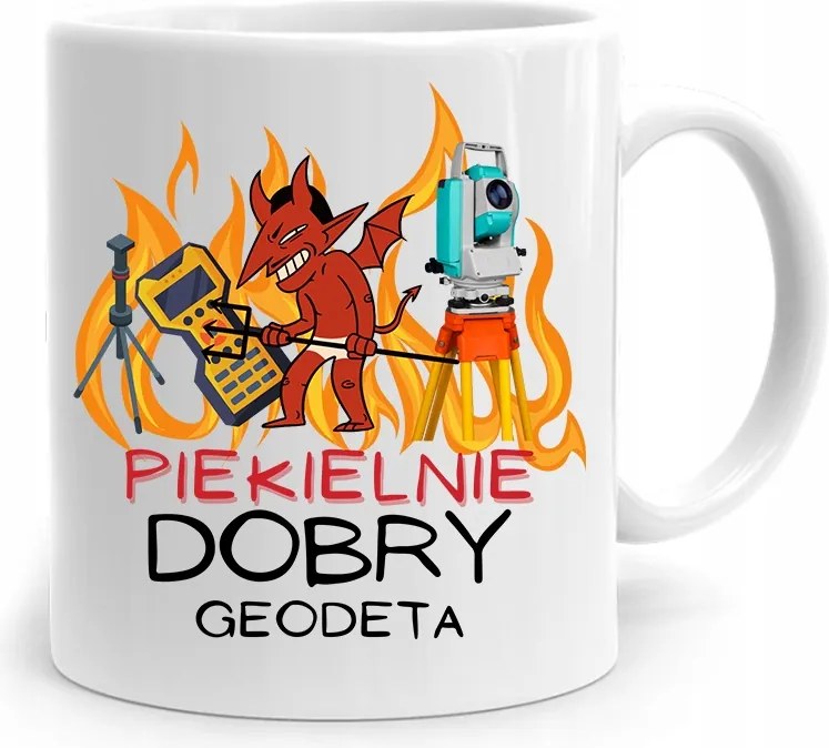 Ajándék Bögre Földmérőnek Pokolian Jó Földmérő Nyomtatott Fényképpel