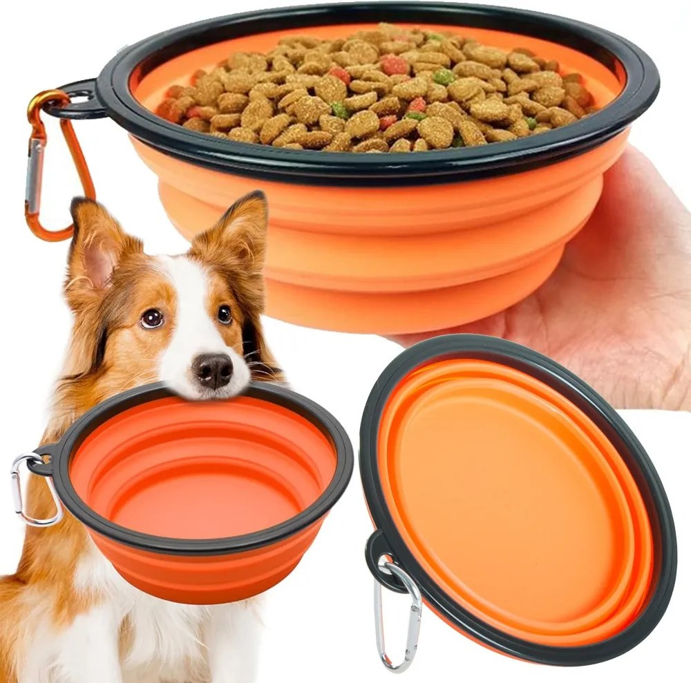 VERK Szilikon összecsukható kutyatál - narancssárga