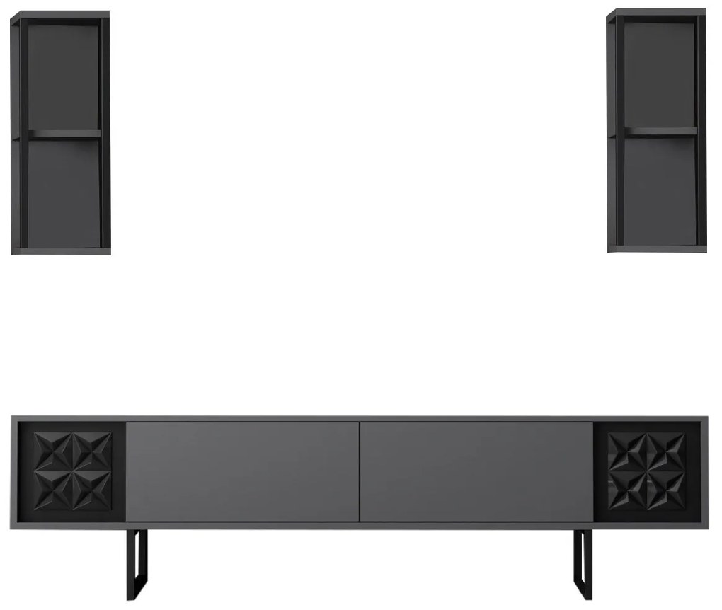 TV szekrény Black Line - Anthracite, Black