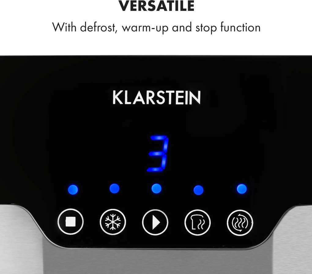 Klarstein Arabica, kenyérpirító, 920 W, LED kijelző, érintőképernyő, rozsdamentes acél